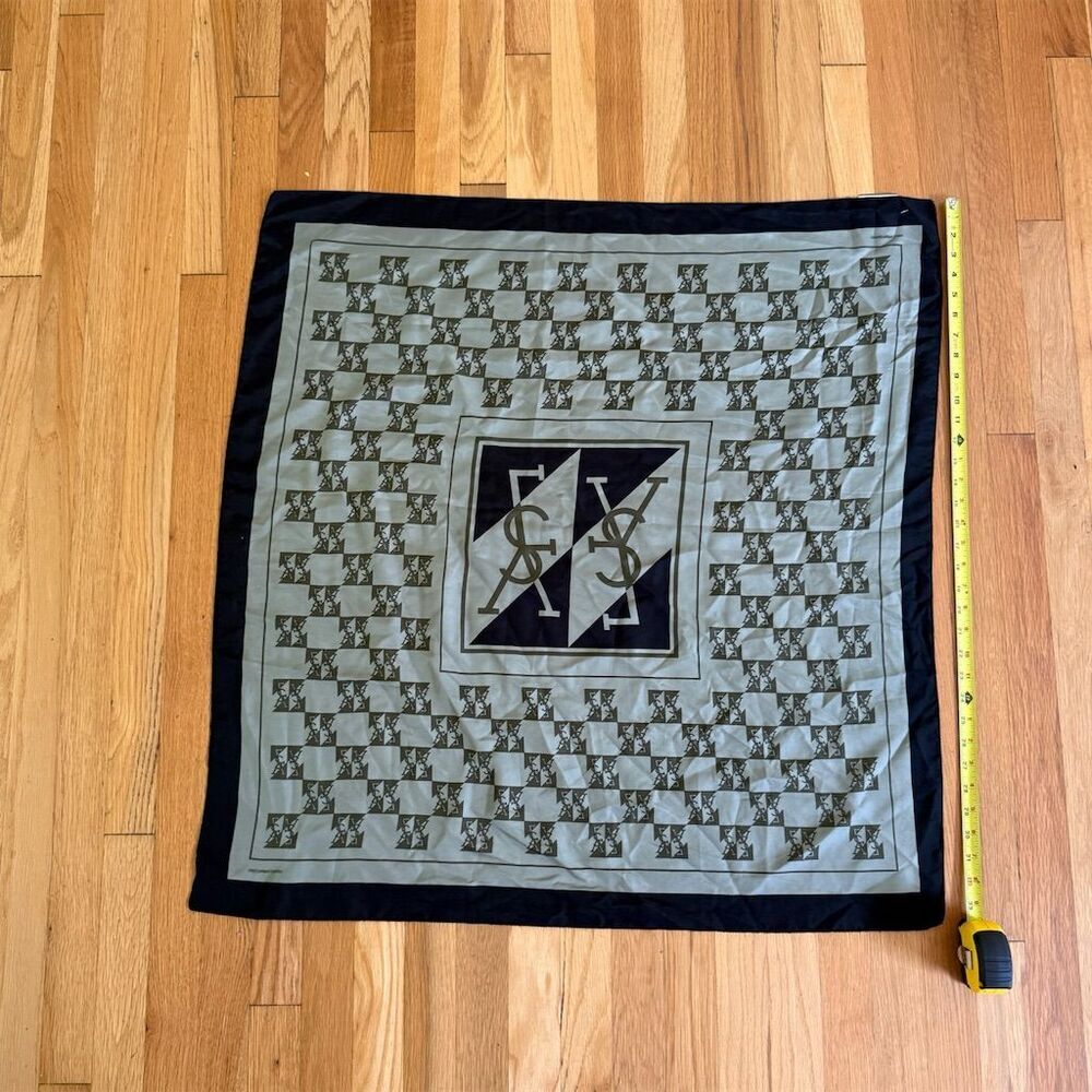 Vintage Multicolor Geometric Square Scarf 34"x34" Y S L Women's​